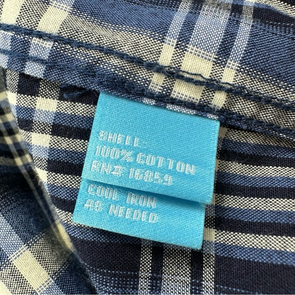 J McLaughlin Shirt Mens XL Trim Fit Blue Plaid Long Sleeve Cotton Button Down - Picture 8 of 8